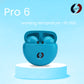 OYY Wireless Pro6 Blue Earbuds