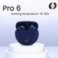 OYY Wireless Pro6 Dark Blue Earbuds